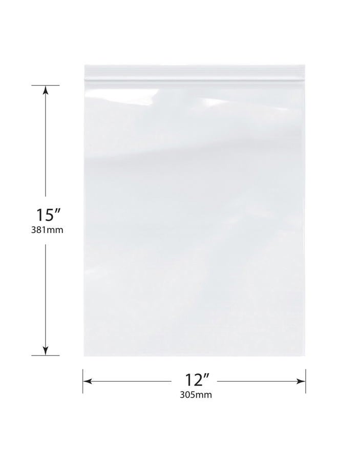 Plymor 12" x 15", 4 Mil Heavy Duty Plastic Reclosable Zipper Bags Pack of 100 ZLB4MC12x15 100 - Image 3