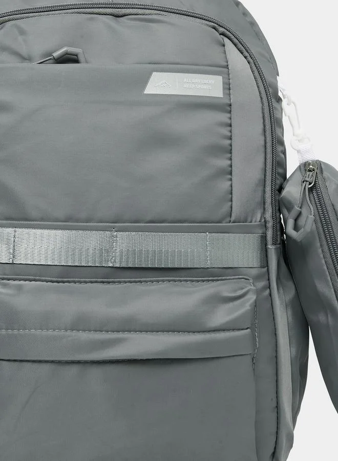 Styli  Women Grey Zip Pocket Backpack with Pouch for Women | Best Price UAE