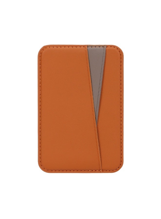 A-Case Its My Case Kilyos Vegan Leather Premium MagSafe Card Holder Ultra Slim Magnetic Wallet for iPhone with RFID Protection and Card Slots - Orange Titanium - Image 1