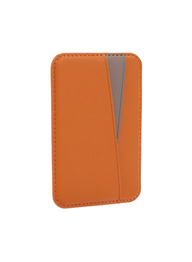 A-Case Its My Case Kilyos Vegan Leather Premium MagSafe Card Holder Ultra Slim Magnetic Wallet for iPhone with RFID Protection and Card Slots - Orange Titanium - Image 3