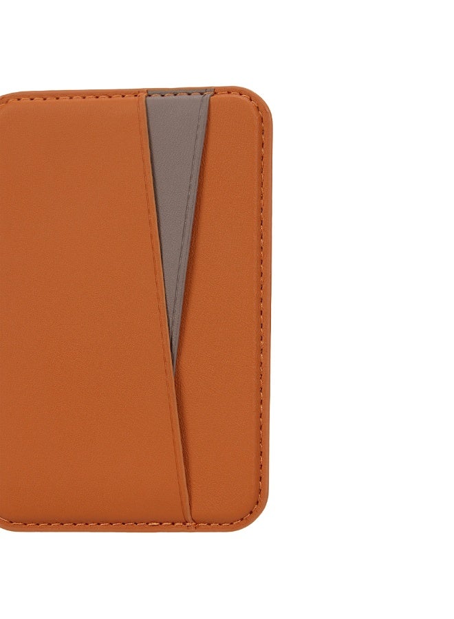 A-Case Its My Case Kilyos Vegan Leather Premium MagSafe Card Holder Ultra Slim Magnetic Wallet for iPhone with RFID Protection and Card Slots - Orange Titanium - Image 5