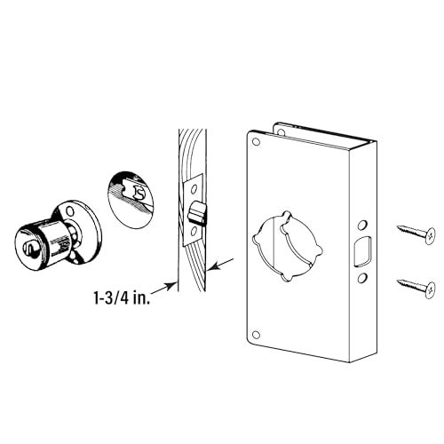 Defender Security Prime-Line U 9588 Stainless Steel Lock and Door Reinforcement Plate for 1-3/4 In. Thick Doors, Stainless Steel Finish (Single Pack) - Image 4