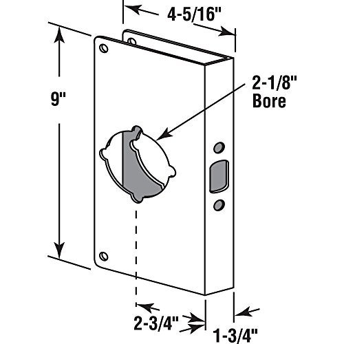Defender Security Prime-Line U 9588 Stainless Steel Lock and Door Reinforcement Plate for 1-3/4 In. Thick Doors, Stainless Steel Finish (Single Pack) - Image 2