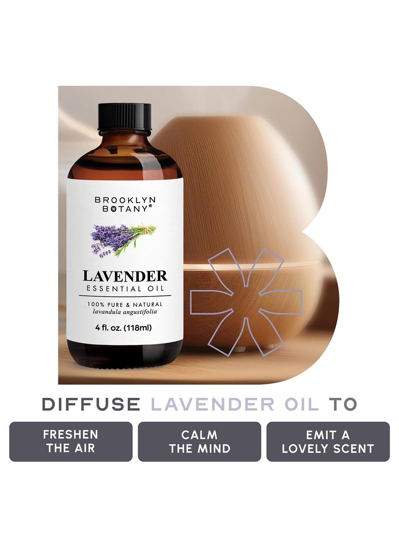 Lavender Essential Oil With Dropper For Aromatherapy And Diffuser, 4 Fl. Oz