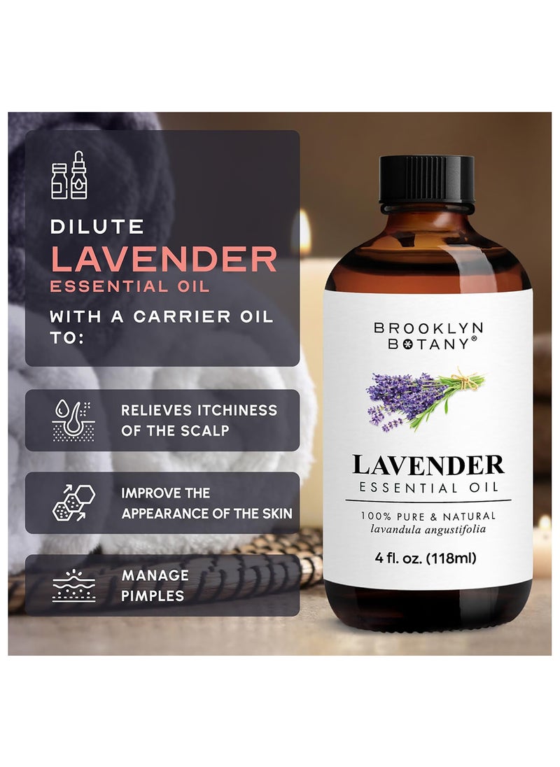 Lavender Essential Oil With Dropper For Aromatherapy And Diffuser, 4 Fl. Oz