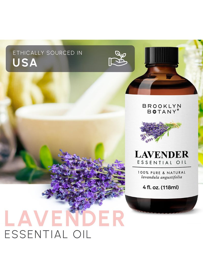 Lavender Essential Oil With Dropper For Aromatherapy And Diffuser, 4 Fl. Oz