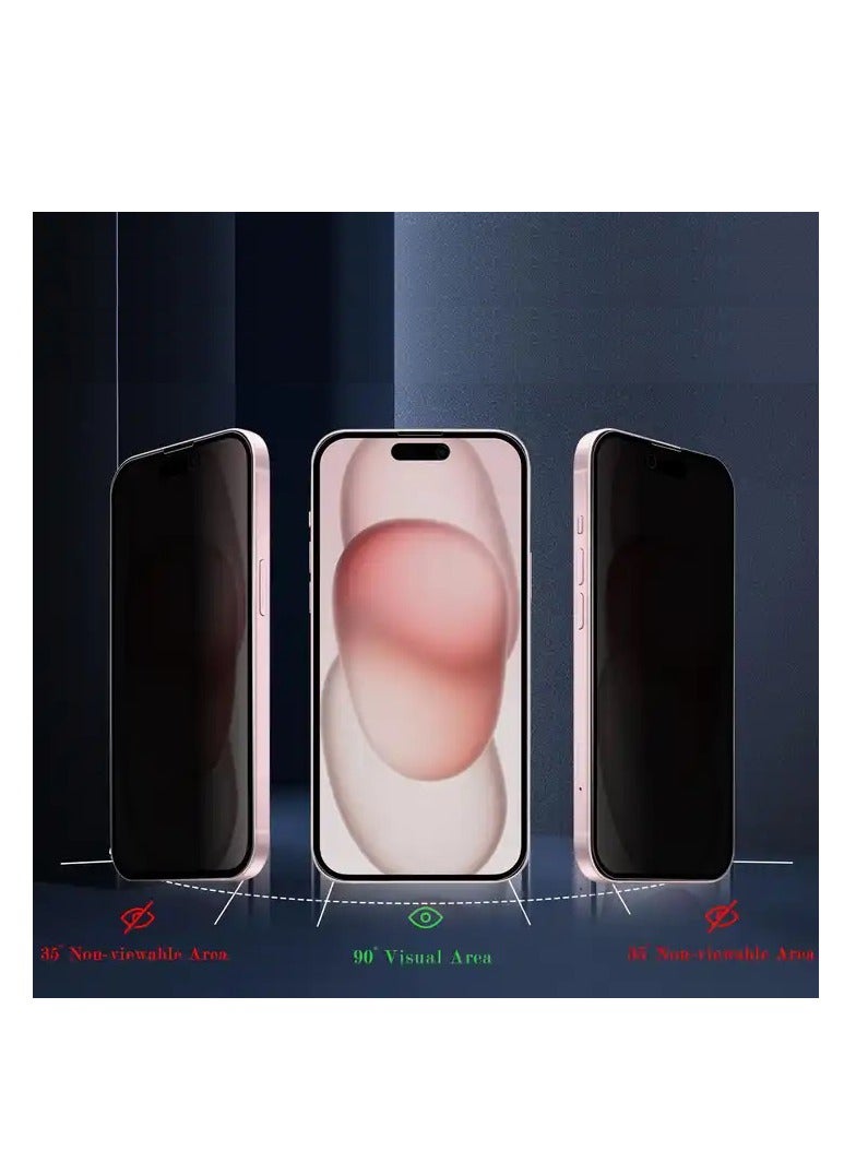 MOCOM 15 Pro Max 5D Glass Anti-Spy Privacy Screen Protector for iPhone 15 Pro Max – Protect Your Privacy with Crystal Clear Display - Image 2