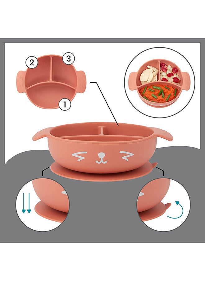 babymoov - Learn Isy 4 Pieces Silicone Meal Set For Babies, Bpa Free And Dishwasher Safe , 15 - 24 Months – Terracotta Fox - Image 1
