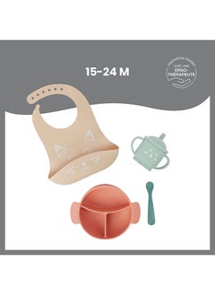 babymoov Learn Isy 4 Pieces Silicone Meal Set For Babies, Bpa Free And Dishwasher Safe , 15 - 24 Months – Terracotta Fox  - Image 4