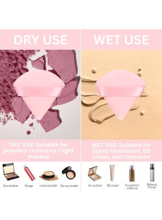 15Pcs Makeup Sponge Set Multicolor Beauty Blender Sponge for Foundation Blending with 6Pcs Triangle Powder Puff, 3Pcs Mini Makeup Sponges & 3Pcs Foundation Mini Make Up Sponge Puffs - view 2