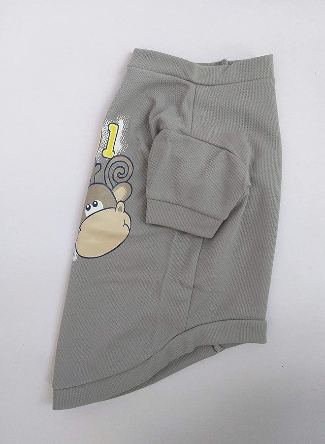 Gojira/Pets/Dogs/Cats Round Neck T-Shirt/Tee/Clothes/Summer Apparel (Grey) - only for Small Breeds (S) - Image 3