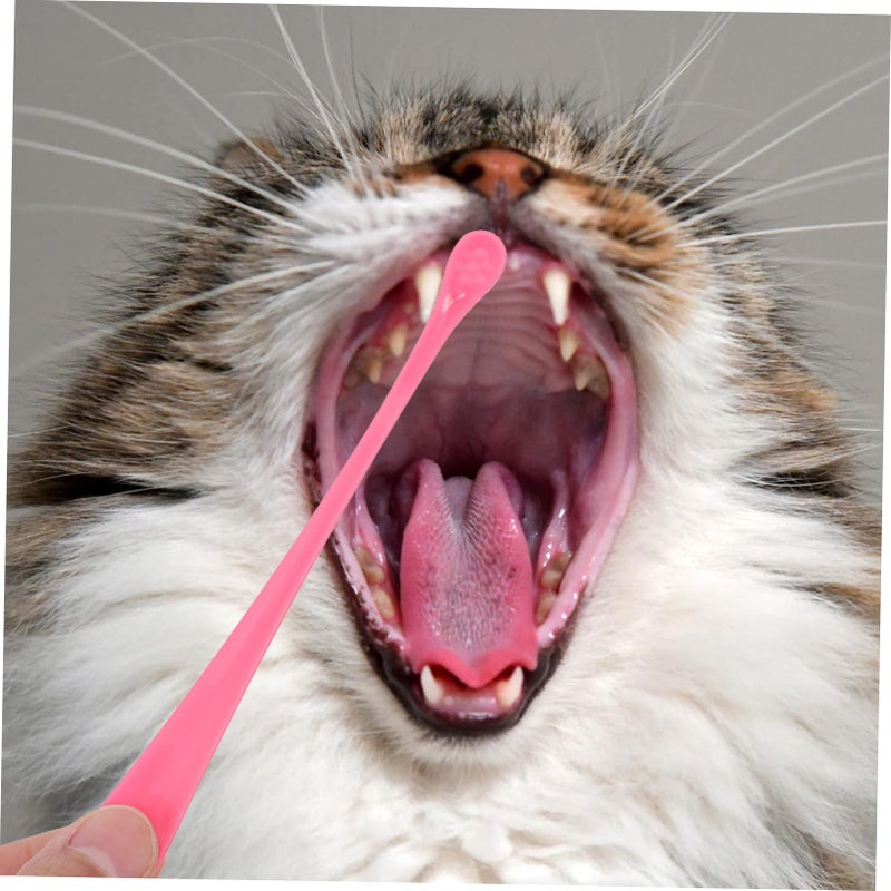 Pet Toothbrush And Grooming Brush For Shedding Paw Cleaning Pink 2 Pieces - Image 5