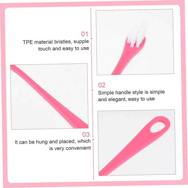 Pet Toothbrush And Grooming Brush For Shedding Paw Cleaning Pink 2 Pieces - Image 4