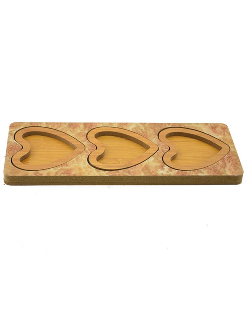 طبق تقديم من 3 أقسام على شكل قلب 13x33 سم - Image 2
