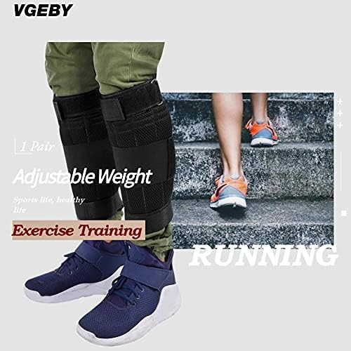 VGEBY1 أحزمة الساق المثقلة، حزام كاحل قابل للتعديل للتحميل لأحزمة الساق المثقلة للنساء والرجال للياقة البدنية، المشي، الجري، التمارين، الصالة الرياضية - Image 3