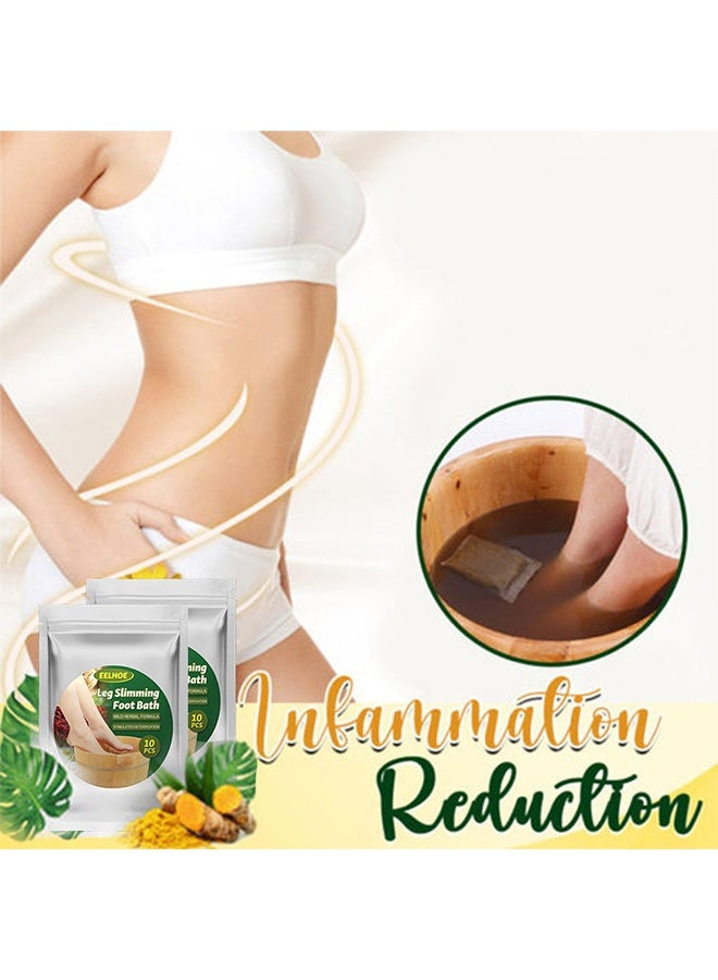 EELHOE Leg Slimming Foot Bath,Natural Mugwort Herb Foot Soak,Ginger Foot Bath Bag Reduce Leg Muscle Pain Foot Care Body Effervescent Pills Foot Bath Tablets 10PCS - Image 2