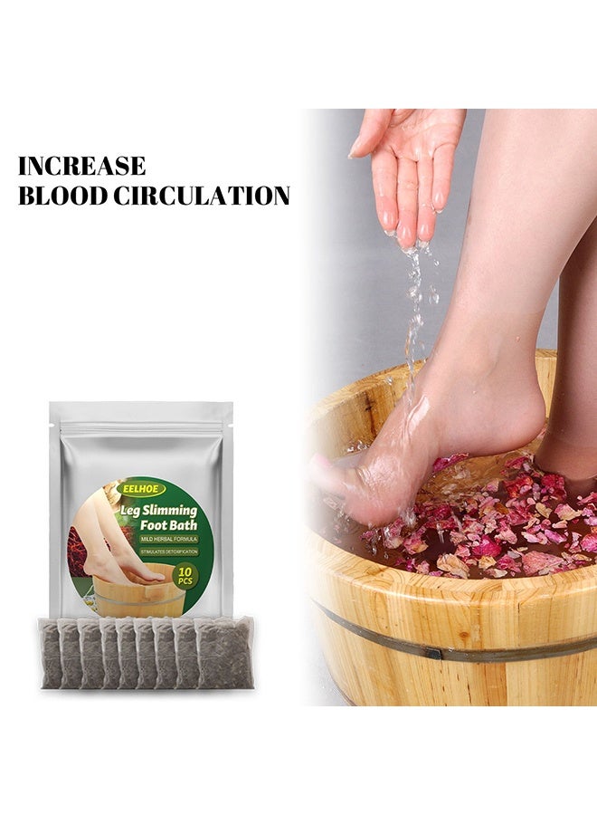 EELHOE Leg Slimming Foot Bath,Natural Mugwort Herb Foot Soak,Ginger Foot Bath Bag Reduce Leg Muscle Pain Foot Care Body Effervescent Pills Foot Bath Tablets 10PCS - Image 4