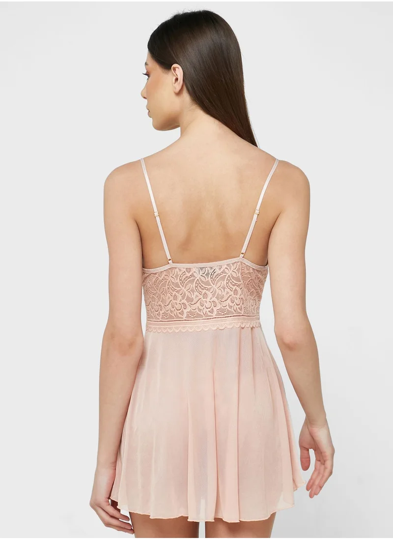 ELLA Lace Trim Slip Dress