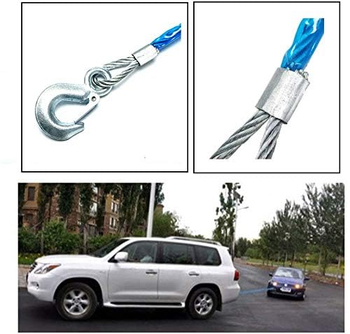 Trady Heavy Duty Car Auto Recovery Towing Rope Towing Belt Tonnes with Free Storage Bag and Steel Shackles Boat Car(10mm x 4m, 5000kgs) - Image 3