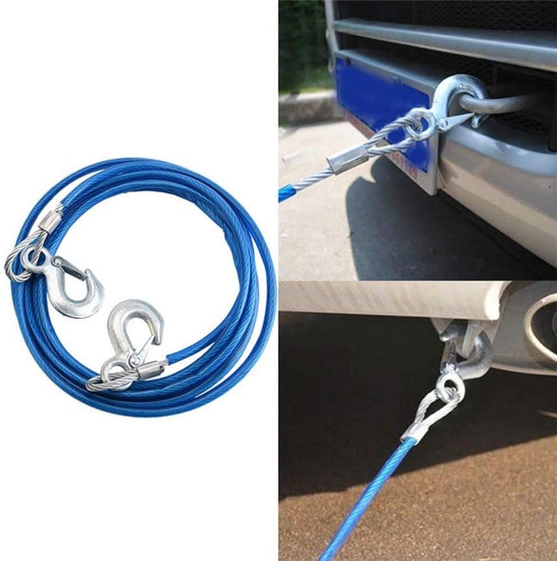 Trady Heavy Duty Car Auto Recovery Towing Rope Towing Belt Tonnes with Free Storage Bag and Steel Shackles Boat Car(10mm x 4m, 5000kgs) - Image 4