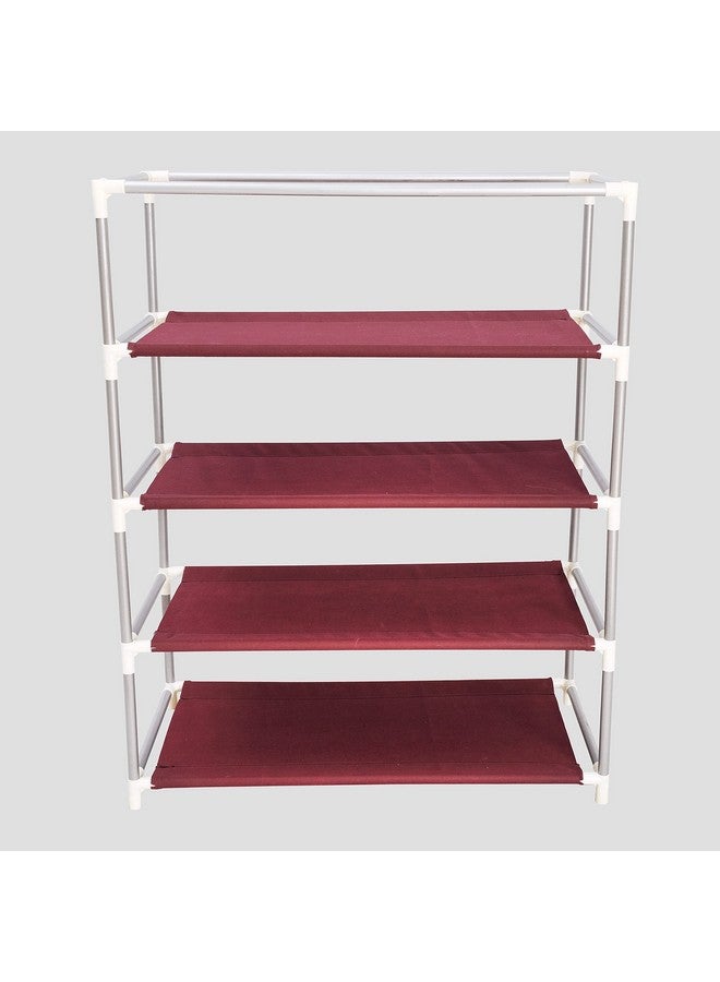 Ebee Metal 4 Shelves Cloth Cabinet (Grey) - Image 4
