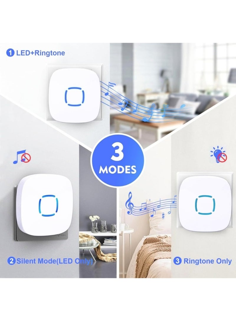 LIMOS Wireless Doorbell Kit - Waterproof Door Bell with 36 Chimes, Adjustable Volume & LED Flash, 1000ft Range, Home Security Door Chime (1 Receiver + 1 Button) - Image 5