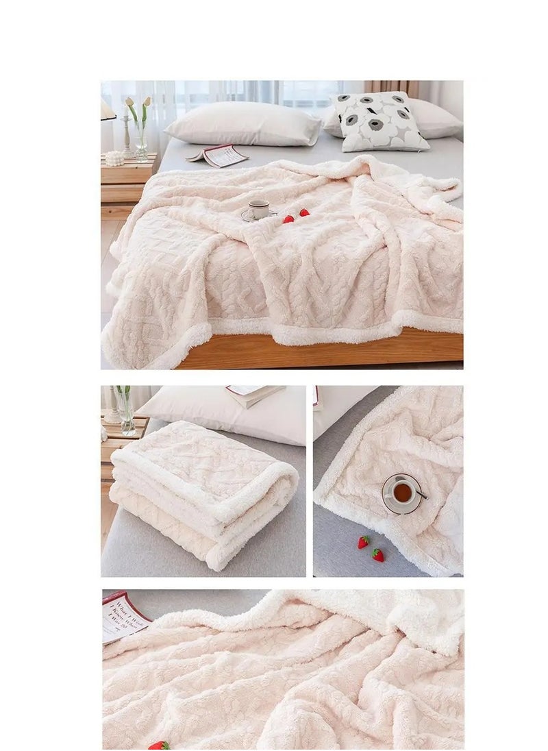 Double Layer Thick Winter Blanket Throw Soft Warm Sherpa Wool Super King Size Blankets for Beds Plaid Taff Cashmere Lamb Thermal Quilt Bedspread 200*230CM-Multicolour - pzsku/Z440BC2E7E7206849395DZ/45/_/1701535781/96128496-cc85-459d-8b68-af313d9ee5a0