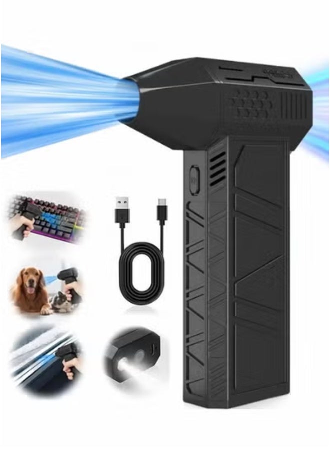 JAJEEK Electric Air Duster Handheld Blower Fan with 130000 RPM Turbo Motor – Portable, Cordless & Rechargeable Jet Dry Blower for Powerful Dust Removal – Ideal for Car Detailing, PC & Keyboard Cleaning, Camping, Outdoor Use, and Precise Air Blowing in Home & Office - Image 1