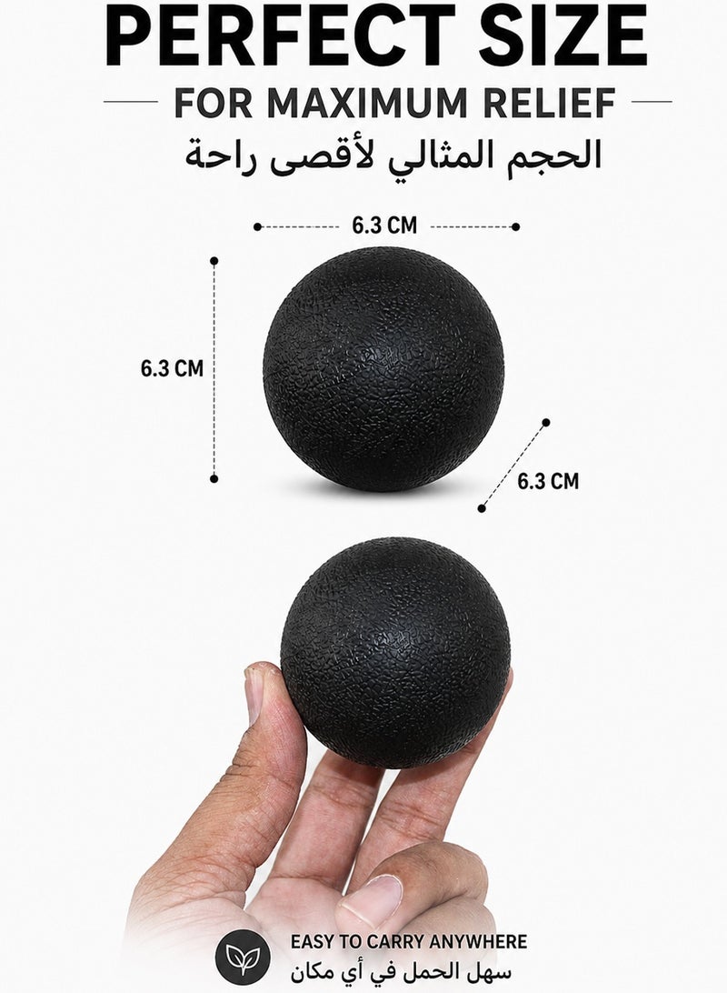 قطوب كرة مساج للتدليك العميق | كرة لاكروس للتدليك | كرة علاجية لنقاط الضغط | لتخفيف آلام الظهر وتدليك القدم والتعافي العضلي - Image 5