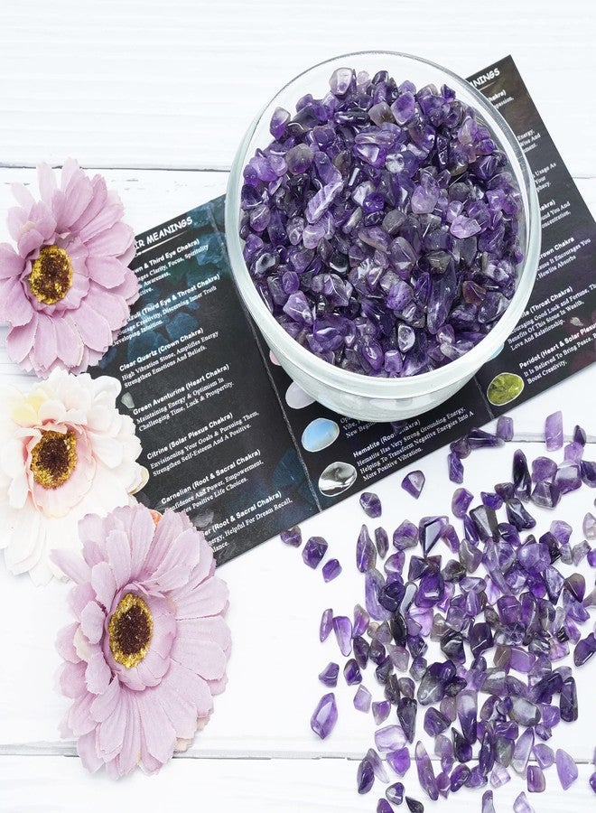 Hindcraft Amethyst Tumbled Chips Stone Crushed Crystal Quartz Stones Natural Rocks Healing for Aquarium Vases Crystal Chips Plants Decoration Fountain Flower Pot Wishing Bottles (115 Gram) - Image 5