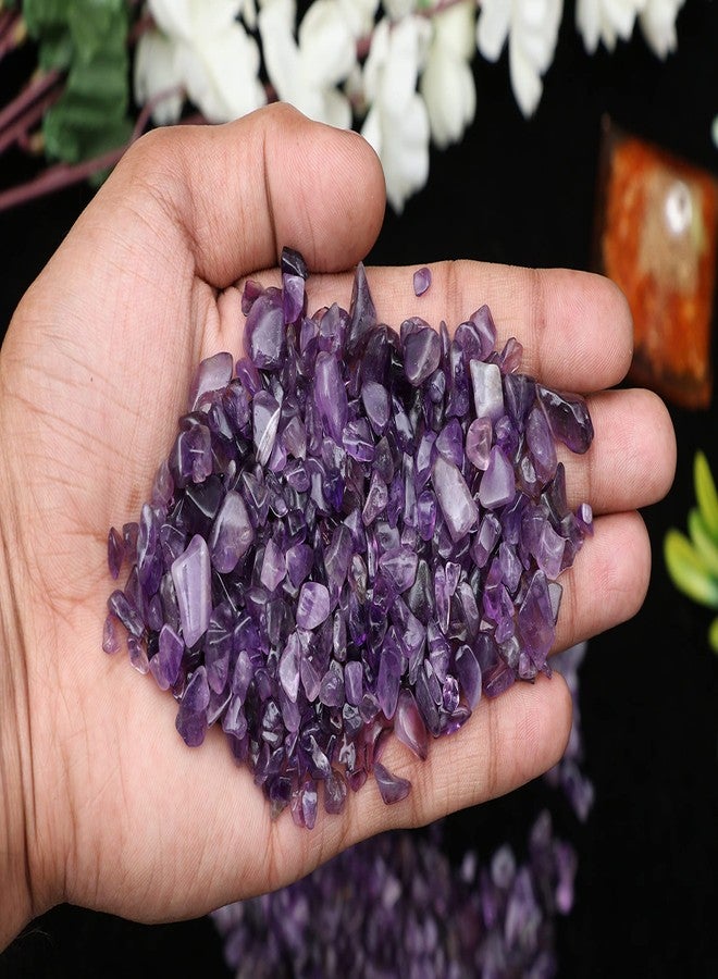 Hindcraft Amethyst Tumbled Chips Stone Crushed Crystal Quartz Stones Natural Rocks Healing for Aquarium Vases Crystal Chips Plants Decoration Fountain Flower Pot Wishing Bottles (115 Gram) - Image 4
