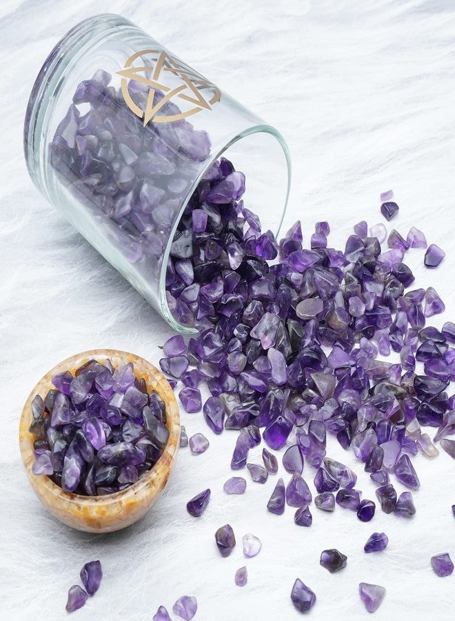 Hindcraft Amethyst Tumbled Chips Stone Crushed Crystal Quartz Stones Natural Rocks Healing for Aquarium Vases Crystal Chips Plants Decoration Fountain Flower Pot Wishing Bottles (115 Gram) - Image 3
