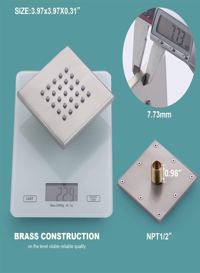 KATAIS Brushed Nickel Shower Jet 4 inch Wall Mount Body Massage Body Jet, 1 PCS - Image 4