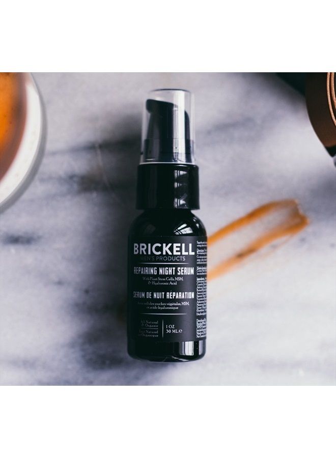Brickell Men's Products Brickell Men's Anti Aging Repairing Night Face Serum for Men, Natural and Organic Vitamin C Serum For Face to Repair Damaged Skin Cells, Diminish Wrinkles and Reduces Redness, 1 Ounce, Scented - Image 4