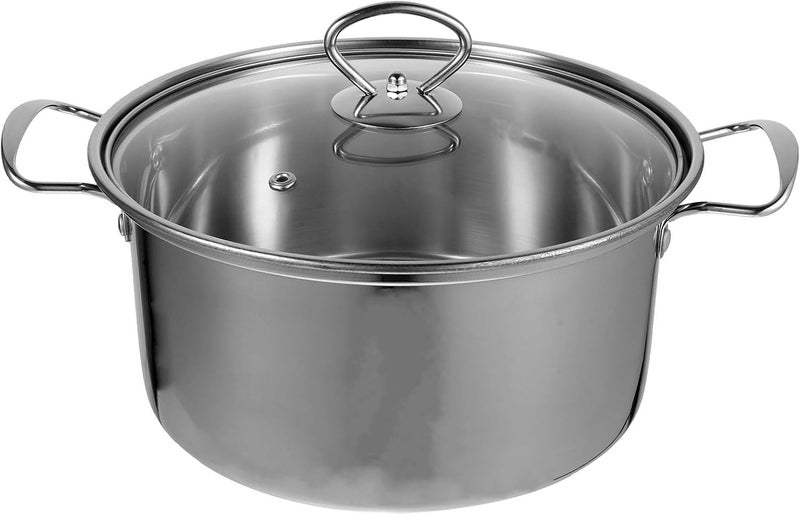 Stainless Steel Saucepan with Lid 22cm Food Soup Pot Rectangular Corner Design Single-serve Cooking Pot for Stovetop Kitchen Use - Image 1