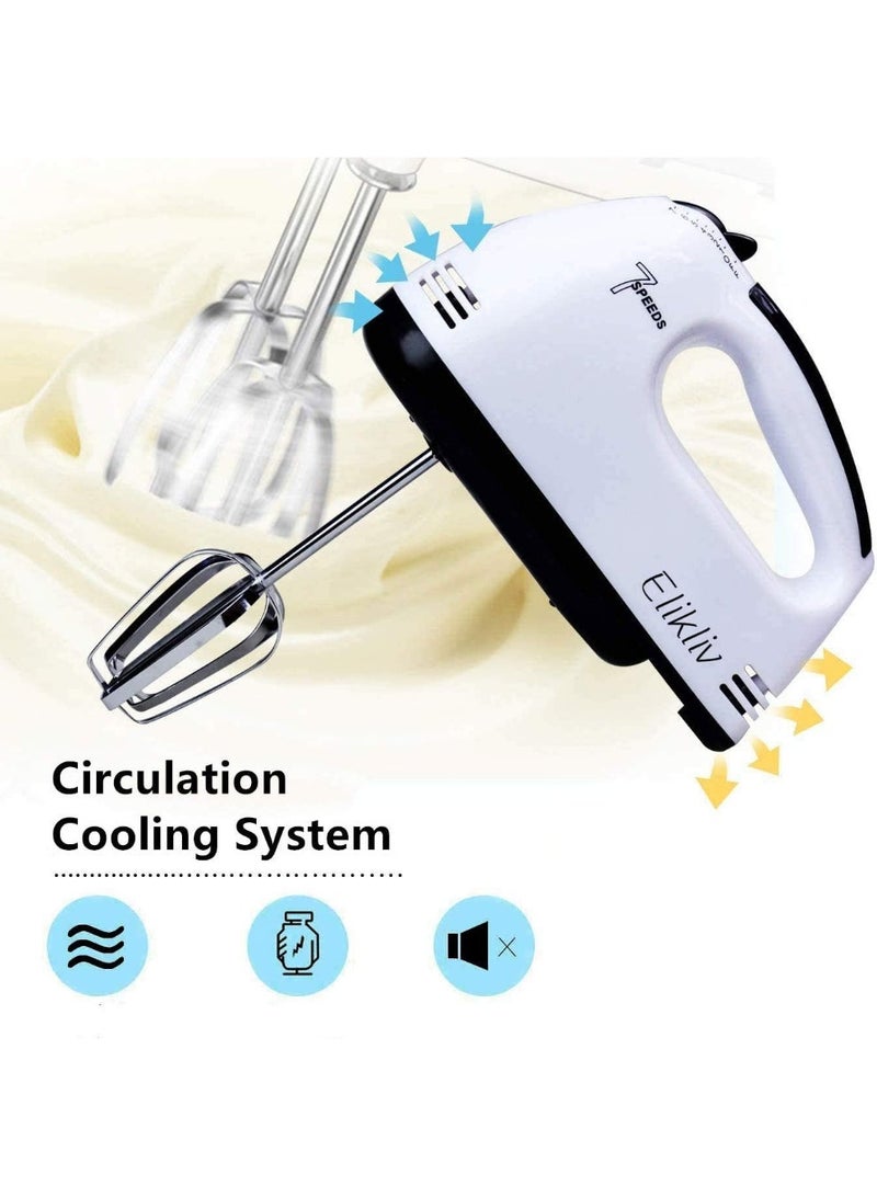 خلاط يدوي فائق YY-133 | مضرب كهربائي بسبع سرعات مع أربع ملحقات من الفولاذ المقاوم للصدأ | محرك قوي بقوة ٢٦٠ واط | زر أمان للإخراج ومقبض مريح | يخفق، يخلط، يطوي، ويخلط - Image 5