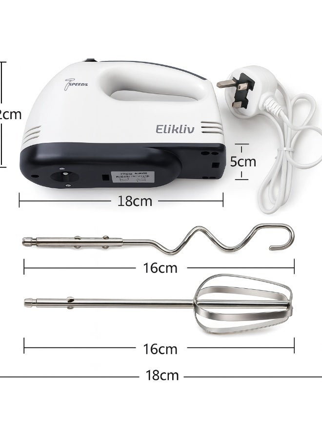 خلاط يدوي فائق YY-133 | مضرب كهربائي بسبع سرعات مع أربع ملحقات من الفولاذ المقاوم للصدأ | محرك قوي بقوة ٢٦٠ واط | زر أمان للإخراج ومقبض مريح | يخفق، يخلط، يطوي، ويخلط - Image 4