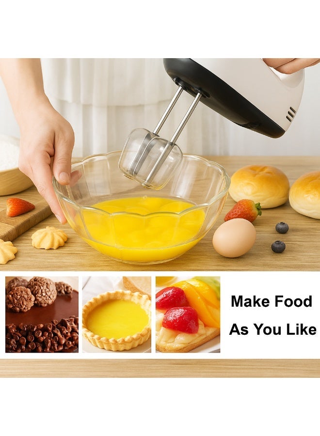 خلاط يدوي فائق YY-133 | مضرب كهربائي بسبع سرعات مع أربع ملحقات من الفولاذ المقاوم للصدأ | محرك قوي بقوة ٢٦٠ واط | زر أمان للإخراج ومقبض مريح | يخفق، يخلط، يطوي، ويخلط - Image 3