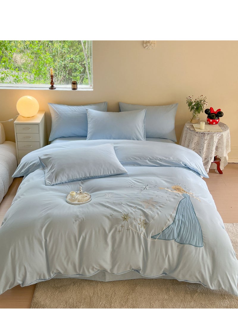 Generic Fitted Sheet Style — High End Cartoon Pattern Washed Cotton Bedding Four Piece Set  - Image 2
