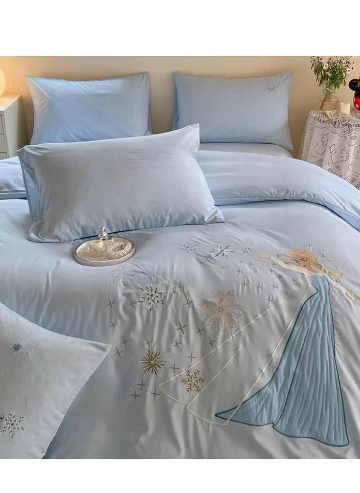 Generic Fitted Sheet Style — High End Cartoon Pattern Washed Cotton Bedding Four Piece Set  - Image 1