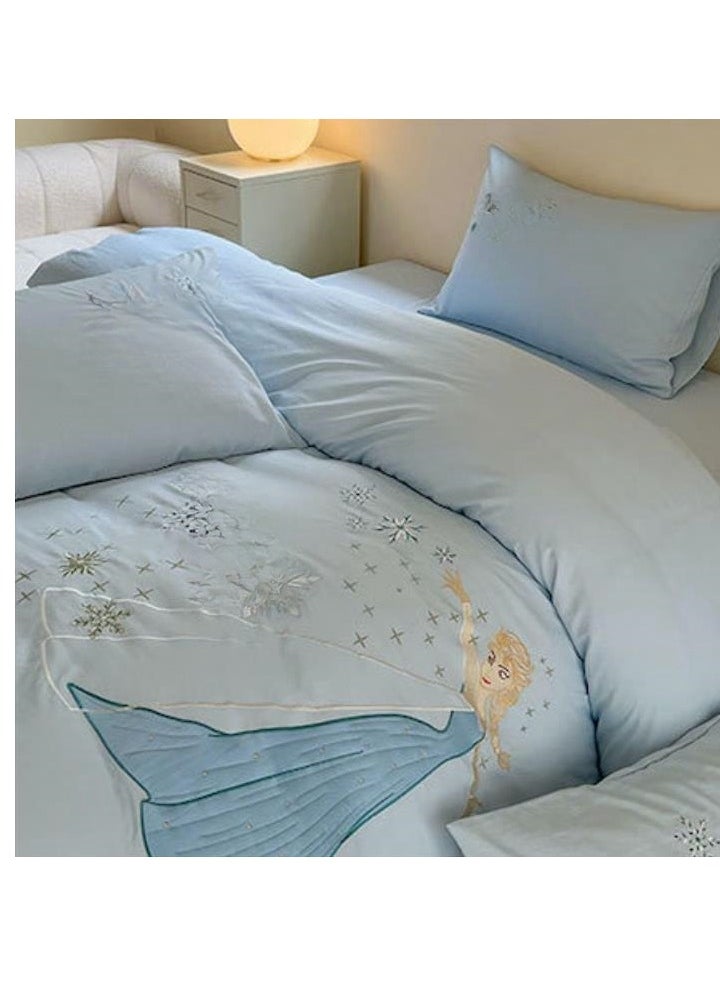 Generic Fitted Sheet Style — High End Cartoon Pattern Washed Cotton Bedding Four Piece Set  - Image 4