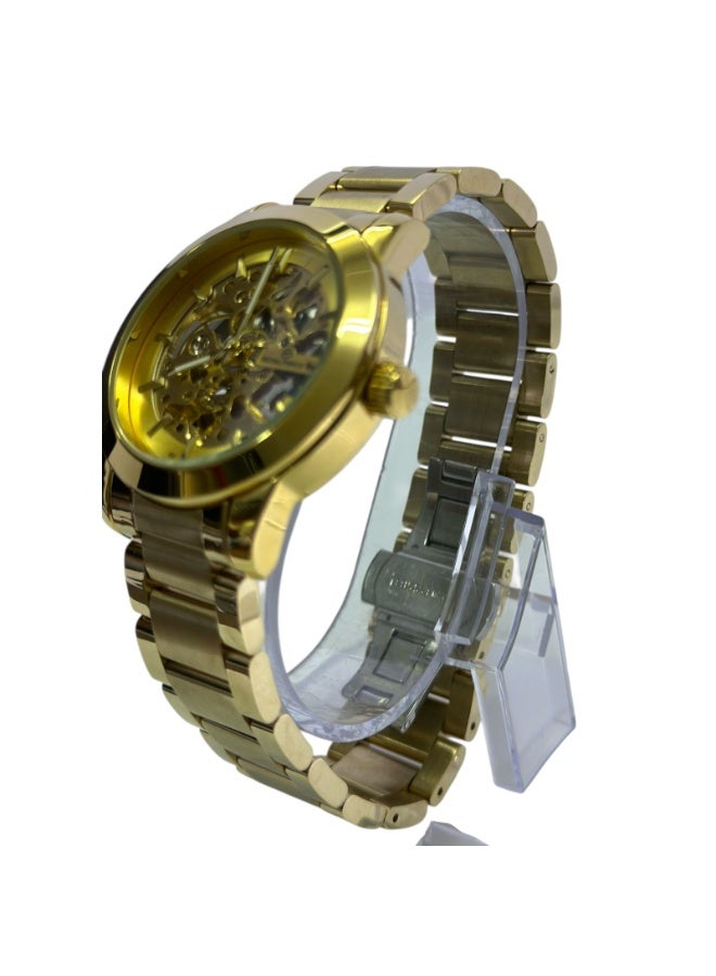 Royal Force Corex Skeleton Automatic Watch RF0240M Full Gold Stainless Steel Luxury Mechanical Men’s Wristwatch - Image 3