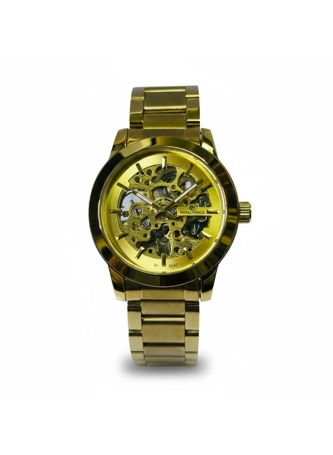 Royal Force Corex Skeleton Automatic Watch RF0240M Full Gold Stainless Steel Luxury Mechanical Men’s Wristwatch - Image 2