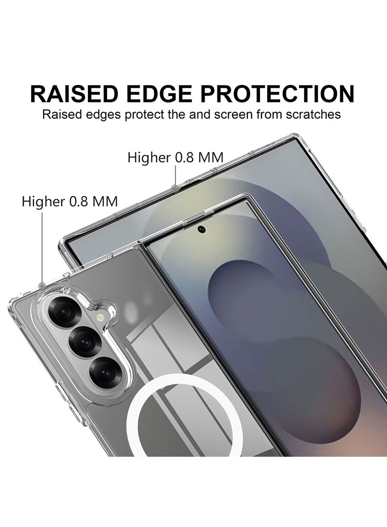 Theodor Magnetic Case for Samsung Galaxy Z Fold 7 Compatible with MagSafe Wireless Charging, Shockproof Phone Bumper Cover Girl boss - White - Image 2