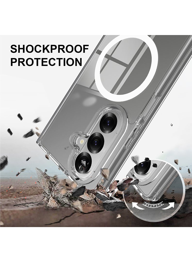 Theodor Magnetic Case for Samsung Galaxy Z Fold 7 Compatible with MagSafe Wireless Charging, Shockproof Phone Bumper Cover Girl boss - White - Image 3