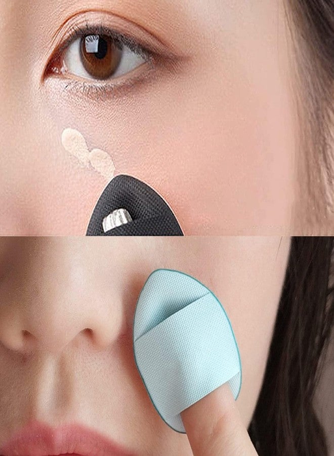 Ruby Face RubyFace 2 Triangle Makeup Sponge & 2 Powder Puff Set | 2 Mini Beauty Blender Sponges & 2 Mini Finger Soft Powder Puffs for Foundation, Concealer, Cream & Powder, Wet & Dry Use- Multicolors (8 Pcs) - Image 3