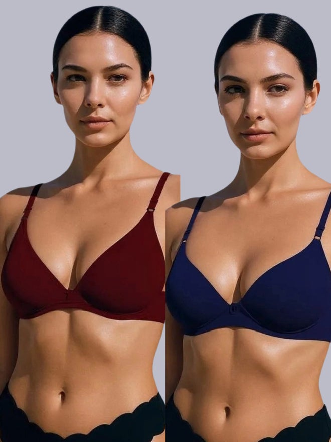 Eden Pack of 2 - Non-Padded Non Wired Cotton Blend T-Shirt Bra - Image 1
