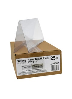 C-Line C-Line Plastic Name Tent Holders, 4-1/4 x 11 Inches, Clear, Pack of 25 (87507)  - Image 3