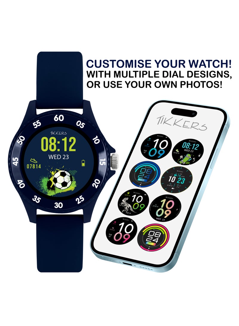 Tikkers Smart Series 34 Navy Silicone Strap Smart Watch - Image 3
