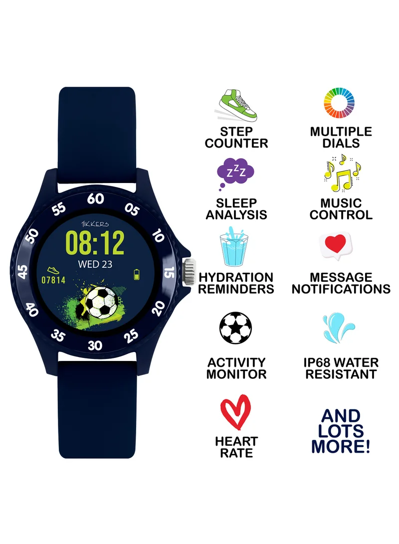 Tikkers Tikkers Smart Series 34 Navy Silicone Strap Smart Watch